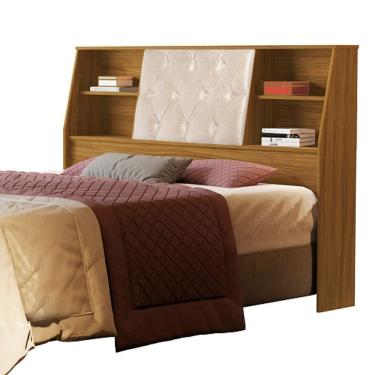 Imagem de Cabeceira Núbia Queen 1.6 Com Capitonê Nature/Bege – VJ Móveis