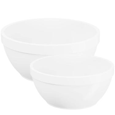 Imagem de Jogo 2 Tigelas 300ml e 500ml Bowl Branco Plástico Servir Cal