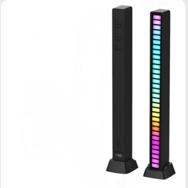 Imagem de Barra de Led Rítmica RGB Sensor de Som Gamer Decorativo Adequado para lazer,esportes,carro e outros multiusos (PRETO/Y10090)
