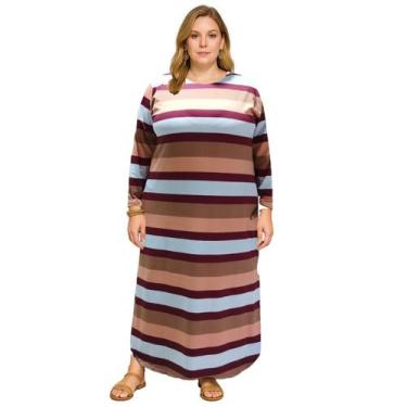 Imagem de Vestido Longo Estampado Feminino Inverno Manga Longa 2757 - Show store