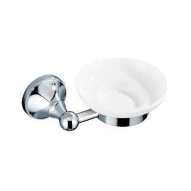 Imagem de Acessórios para banheiro em latão cromado - Toalheiro duplo com suporte para escova de vaso sanitário e dispensador de rolo de papel | Conjunto de 4 peças, saboneteira redonda