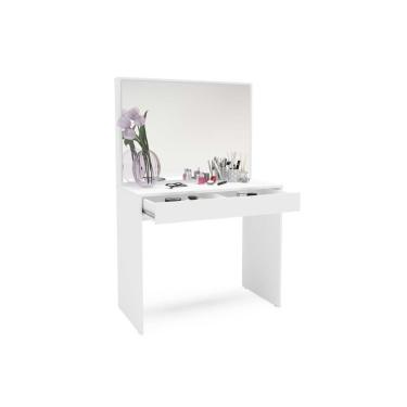 Imagem de Penteadeira Virginia c/ Espelho e 1 Gaveta Branco - Politorno