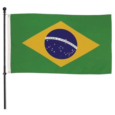 Imagem de Evergreen Bandeira do Brasil 3x5 bandeira externa dupla face, bandeiras brasileiras para exterior com ilhós, faixas de 3 camadas para pátio de jardim, bandeira interna para decoração de parede