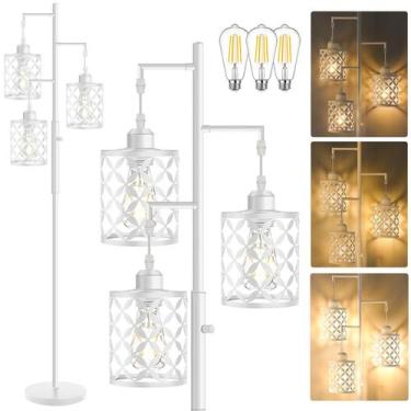 Imagem de Luminária de chão GHOOCEMLUX atualizada 72" de altura regulável branca
