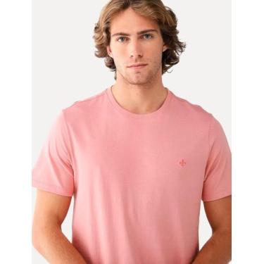 Imagem de Camiseta Dudalina Masculina Essentials Modal Logo Rosa, M/M
