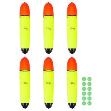 Imagem de YELARXI Boias deslizantes de pesca, boias de espuma EVA com contas de peixe, flutuação de 120 ml, adequada para poleiro, carpa, rolhas, água salgada, água doce (pacote com 6, vermelho/amarelo)