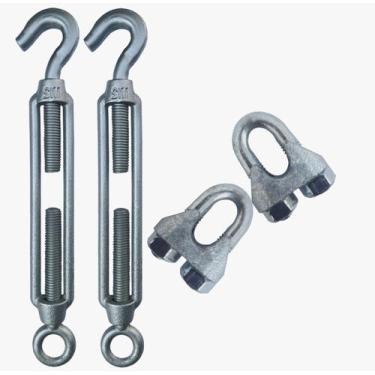 Imagem de Esticador Para Cabo De Aço 3/8 + Clips 3/8 2 Unidades Tarza