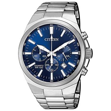 Imagem de Citizen Relógio masculino clássico cronógrafo de quartzo, aço inoxidável, Pulseira de p...