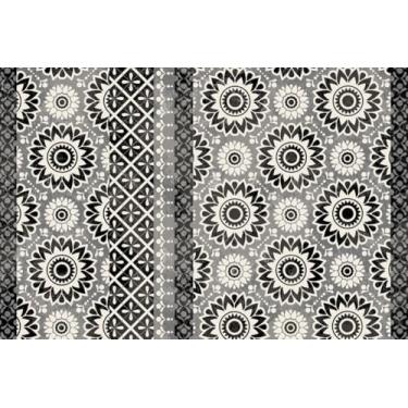 Imagem de Coleção Floor Flair, Balance in Black Medallion 6,5 x 9,5 m, vinil durável à prova d'água e resistente a manchas, tapete de área interna, revestimento protetor de piso, decoração de interiores para