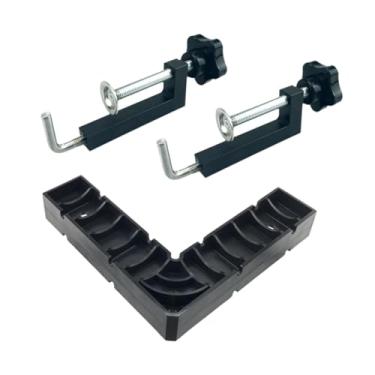 Imagem de Fenteer Grampos de canto para marcenaria Grampo de ângulo reto de 90 graus Grampo de posicionamento portátil para gavetas, móveis, armários de reparo, Preto