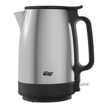 Imagem de Chaleira Elétrica WAP WCE2 Portátil, Aço Inox, 1,7 Litros, Preto/Cinza