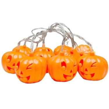 Imagem de Luminária Abóbora de Halloween de LED à pilhas 2 metros - INTERPONTE