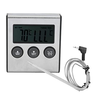 Imagem de Termômetro de carne digital Cffuvros para grelhar cozimento, termômetro de alimentos de leitura instantânea com son dobrável, timer, alarme, termógrafo de cozinha para forno,