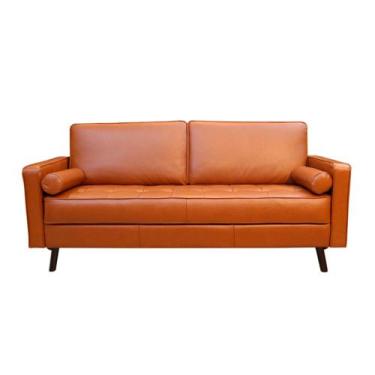 Imagem de Sofá 2 Lugares Stela 190cm Couro Marrom - Sallar Home