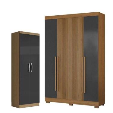 Imagem de Guarda Roupa Casal 2030240 E Armário Multiuso New 2000192 Atacama Graf