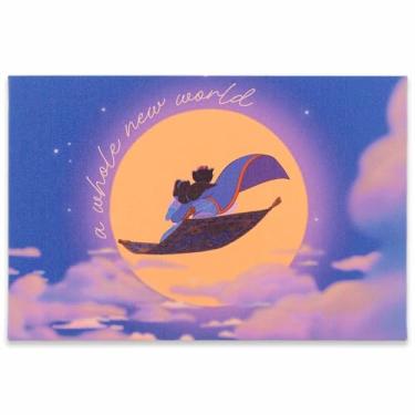 Imagem de Open Road Brands Disney Aladdin Magic Carpet Gallery Embrulhada Arte de Parede em Tela - Um Mundo Novo Decoração de Parede Romântica para Casa