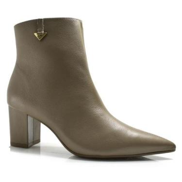 Imagem de Bota de Couro e Cano Curto Via Marte 236-003-01, Bege, 35