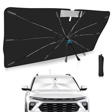 Imagem de Guarda-sol para para-brisa de atualização 2025, ajuste personalizado para Chevrolet Trailblazer 2021-2025, capa de carro com proteção UV dobrável, escudo de chuva de emergência e protetor de painel