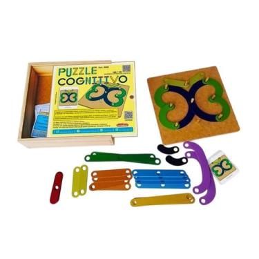 Imagem de Puzzle Cognitivo Carimbras 32 Pecas 54 Fichas Brinquedo de Encaixe Cri