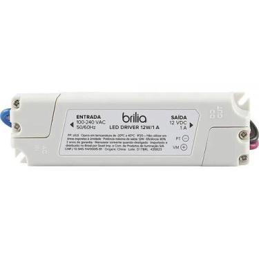 Imagem de Fonte driver de tensão 12w 12vdc ip20 - brilia