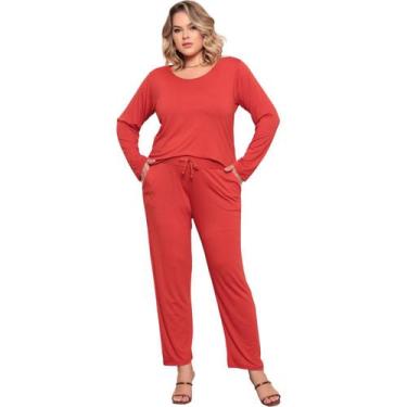 Imagem de Conjunto Plus Size Feminino Manga Comprida Viscolycra Multiuso Premium