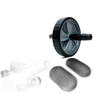 Imagem de Kit Roda Abdominal Rolinho Com Apoio Flexão + Corda + Disco - Infinity
