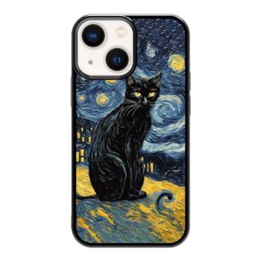 Imagem de qizjio Capa protetora de Van Gogh de gato fofo à prova de choque para iPhone 13 Mini