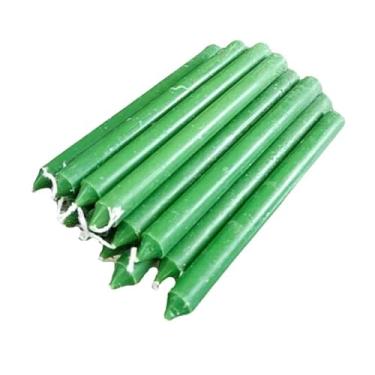 Imagem de Vela Verde Palito Comum Kit Com 50 Un
