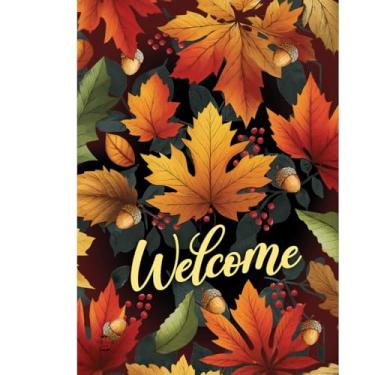 Imagem de Briarwood Lane Bandeira de outono 40 x 28 para outono ao ar livre cor folhas para outono bandeira de casa