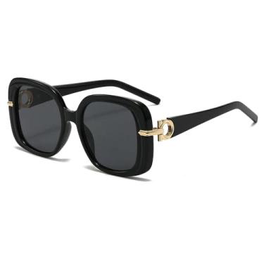 Imagem de HPIRME Óculos de sol femininos da moda, armação grande masculina, proteção e proteção (6164-C3)