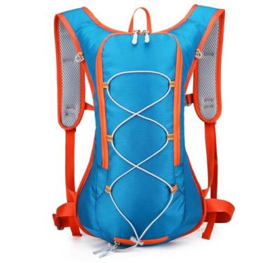 Imagem de Mochila de ciclismo, mochila de corrida impermeável de 12L, mochila de ciclismo respirável com alça ajustável, pacote de hidratação com faixa refletiva e apito para jogging, caminhadas, equitação