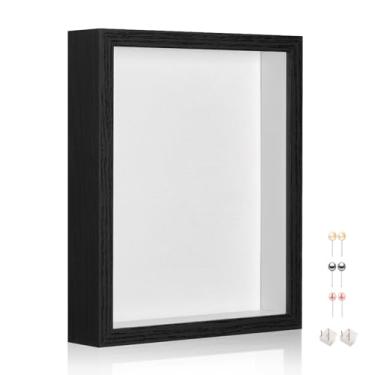 Imagem de MUXIUNT Caixa de sombra de 30,5 x 40,6 cm com painel espesso nas costas de linho macio, moldura preta grande com sombra escura, 30,5 x 40,6 cm para itens de formatura de jérsei e presentes em memorial