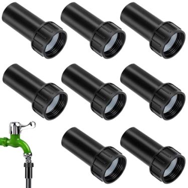 Imagem de Adaptador de acoplamento de irrigação por gotejamento de 8 peças de 3/10.2 cm a 1/5.1 cm, rosca de tubo fêmea para tubos de 1/5.1 cm, conector de mangueira para sistema de gotejamento com regulação de