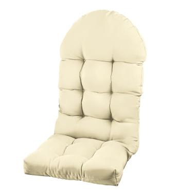 Imagem de PNP HWJIAJU Almofada de cadeira Adirondack, almofada de cadeira de balanço 111,8 x 49,3 x 10,2 cm, almofadas de pátio com encosto alto superior e inferior com laços, protetor solar e resistente ao
