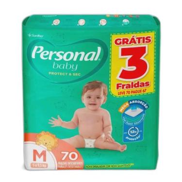 Imagem de Personal Baby Fralda Descartável Protect & Sec Hiper M 70 Un - Santher