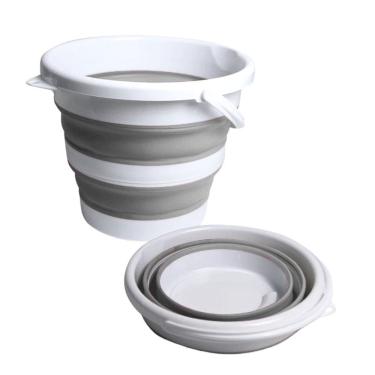Imagem de Balde Retrátil 10 Litros Dobrável Silicone Com Alça Ergonômica