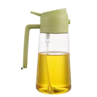 Imagem de Pulverizador Dosador Borrifador Spray de Óleo e Azeite em Plástico, 500ml, Dispensador Resistente Prático Multiuso Gourmet 2 em 1 para Cozinha, Salada e Churrasco (Verde)