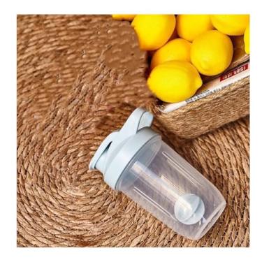 Imagem de CHNLML Coqueteleira de proteína de 400 ml com bola coqueteleira para shake de proteína, coqueteleira com bola de mistura, à prova de vazamento, livre de BPA, para academia, treino, misturador de suco