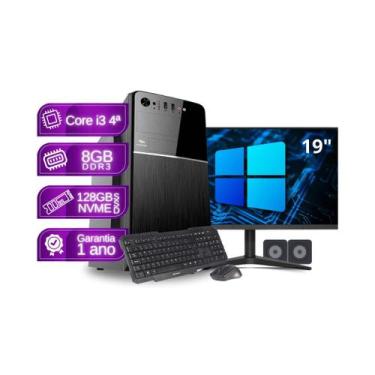 Imagem de Computador Completo Core i3 8GB SSD 128GB kit teclado e mouse  Monitor