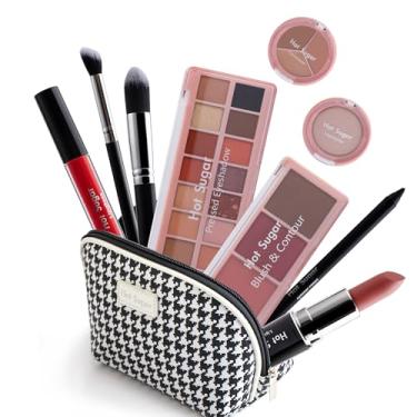 Imagem de Hot Sugar Kit de maquiagem tudo em um, conjunto de maquiagem para mulheres, kit de maquiagem para meninas para adolescentes com sombra, blush, contorno, marcador, corretivo, batom, brilho labial