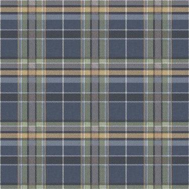 Imagem de Papel De Parede Botany House Xadrez Azul 15579