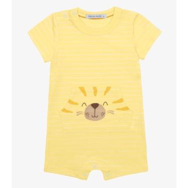Imagem de Macaquinho Infantil Cotton Listrado Trick Nick Amarelo, Amarelo, 3
