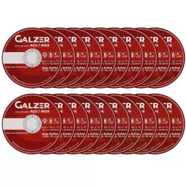 Imagem de Kit 20 Disco de corte fino Aço/Inox 4.1/2 - Galzer