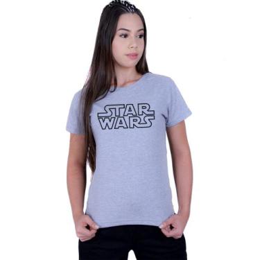 Imagem de Camiseta Baby Look Feminina Star Wars - Lafre, Cinza, G