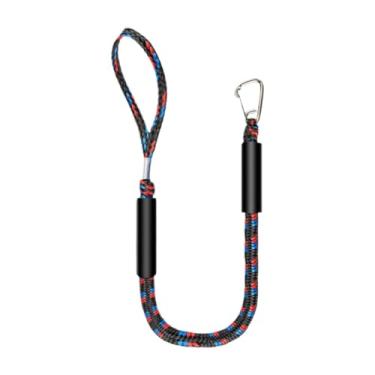 Imagem de RNXRZANK Corda de Atracação Elástica, Corda de Atracação Elástica com Laço E Clipe, Linha de Ancoragem de Atracação, Linha de Amarração para Barcos de Canoa, Preto