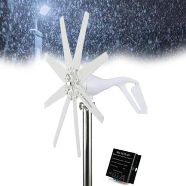 Imagem de 220v,Kit de gerador eólico de 12000W, 8 lâminas 2.5M/S Sistema solar eólico de partida de baixa velocidade com controlador de carga, moinho de vento para casa (sem ruído)