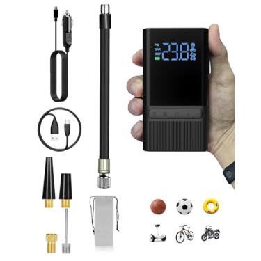 Imagem de EE-ACE Bomba De Ar Elétrica Para Encher Pneus Bicicleta - 150 Psi Portátil Com Manômetro, Válvula Schrader/Dunlop/Presta 6000 Mah Bicicletas Estrada, Mountain Bike, E-Bike, Motocicleta, Bolas