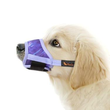 Imagem de Focinho de cachorro HEELE Fashion Soft Nylon Print para cães roxo M