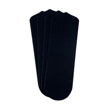 Imagem de Jogo Com 4 Pás De Mdf Pretas Para Ventiladores De Teto 13x41 cm Reta -