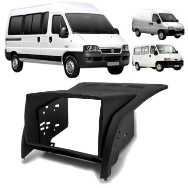 Imagem de Moldura Painel Central 2 Din Mp5 Som Dvd Fiat Ducato 2006 à 2017 Preta
